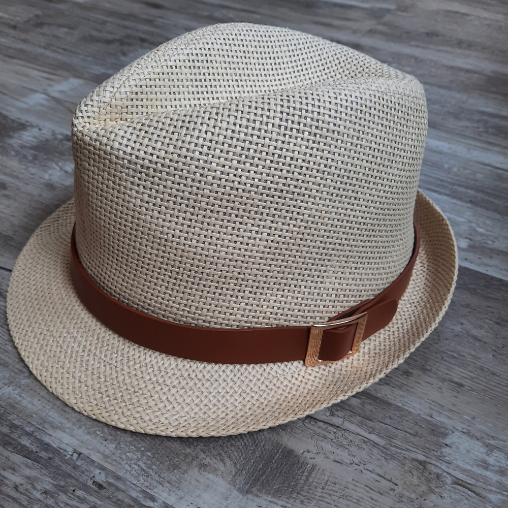 Faded Glory straw fedora, tan, one size